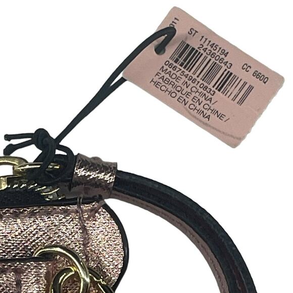 Victoria’s Secret Wristlet Clutch Rose Gold Metallic Cut Out Make Up Bag NWT - Picture 7 of 8